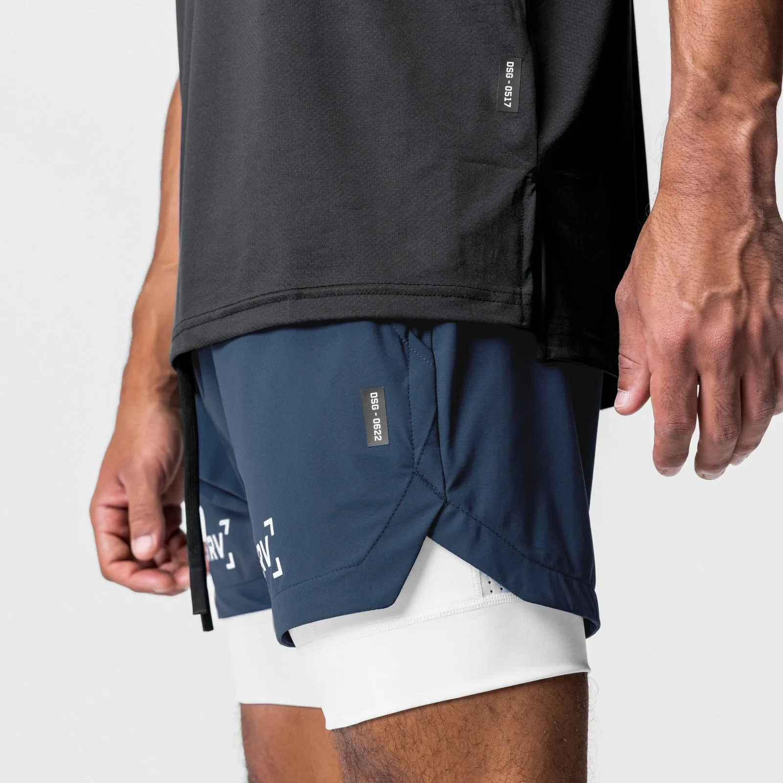 0622. TETRA-LITE™ 5" Liner Short - Navy/White