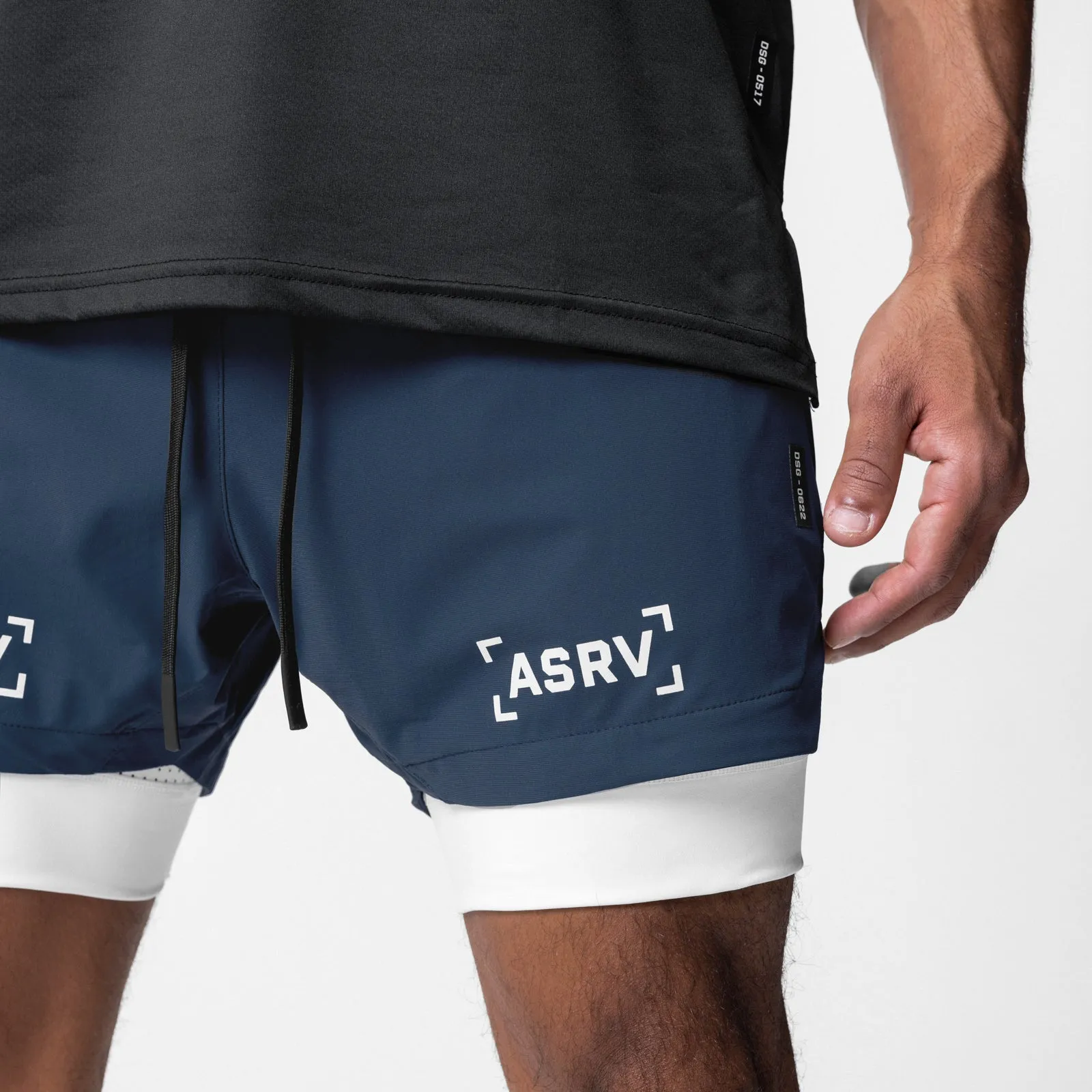 0622. TETRA-LITE™ 5" Liner Short - Navy/White