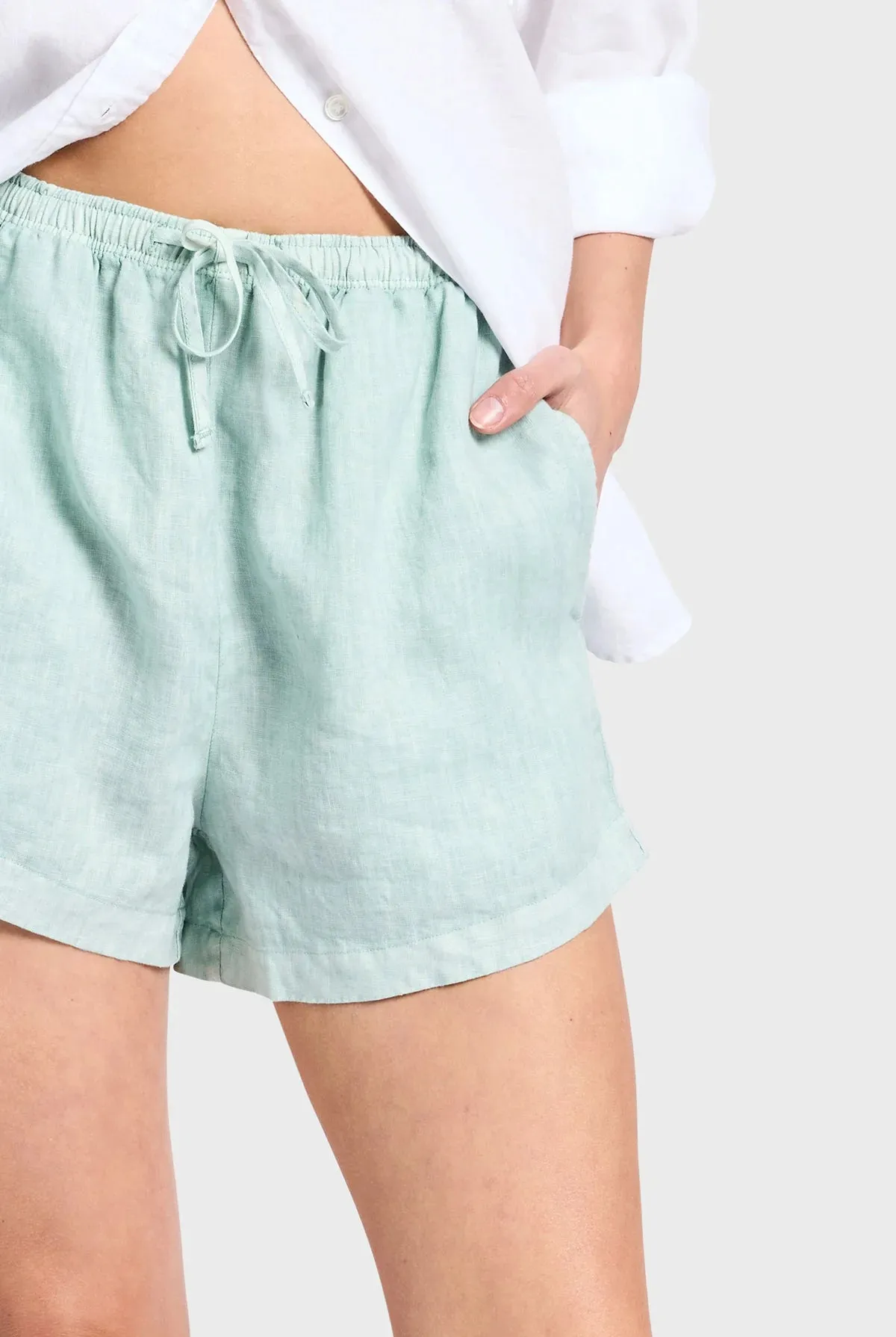 ACADEMY BRAND - Rivera Linen Short - Aquamarine