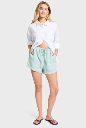 ACADEMY BRAND - Rivera Linen Short - Aquamarine