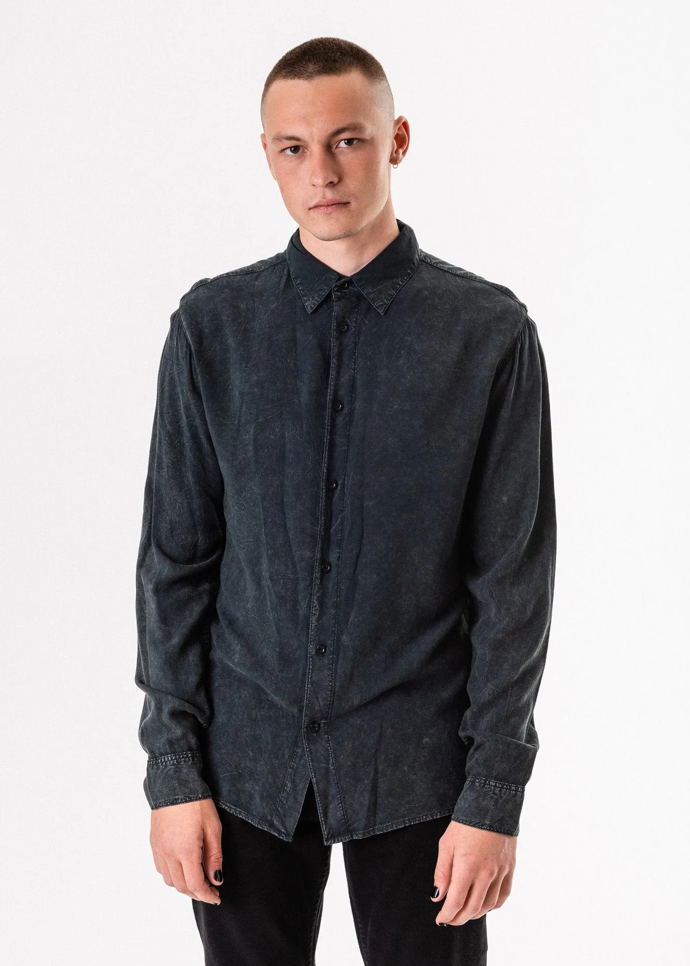 Afends Mens Coal - Long Sleeve Shirt