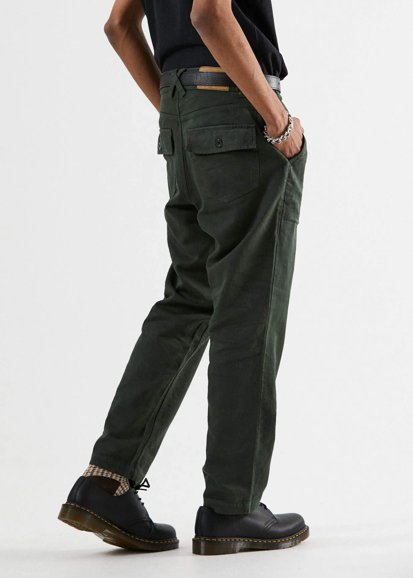 Afends Mens Ninety Twos - Hemp Relaxed Fit Chino Pant - Military