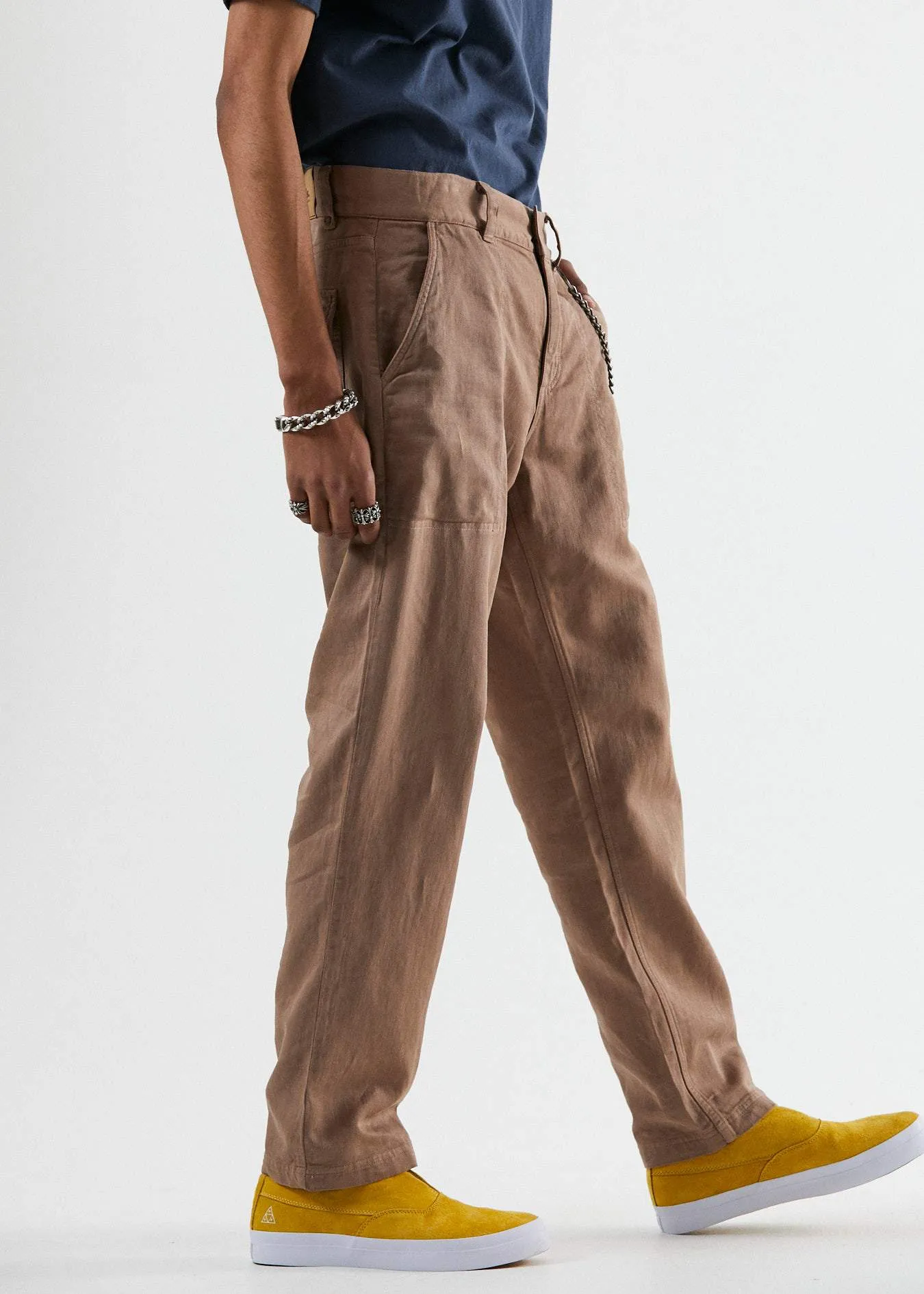 Afends Mens Ninety Twos - Hemp Relaxed Fit Chino Pant - Sand