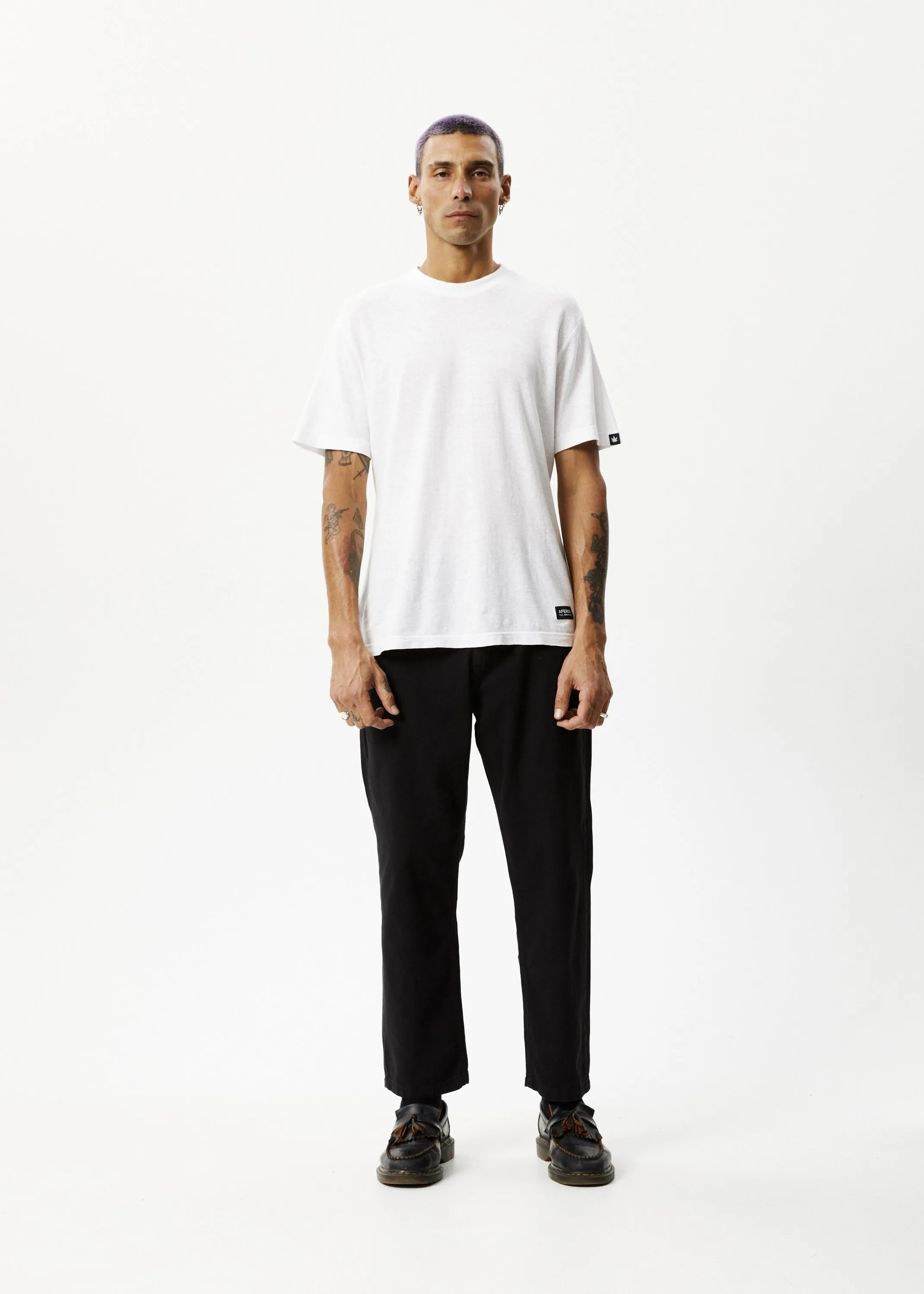 Afends Mens Ninety Twos - Recycled Twill Relaxed Pants - Black