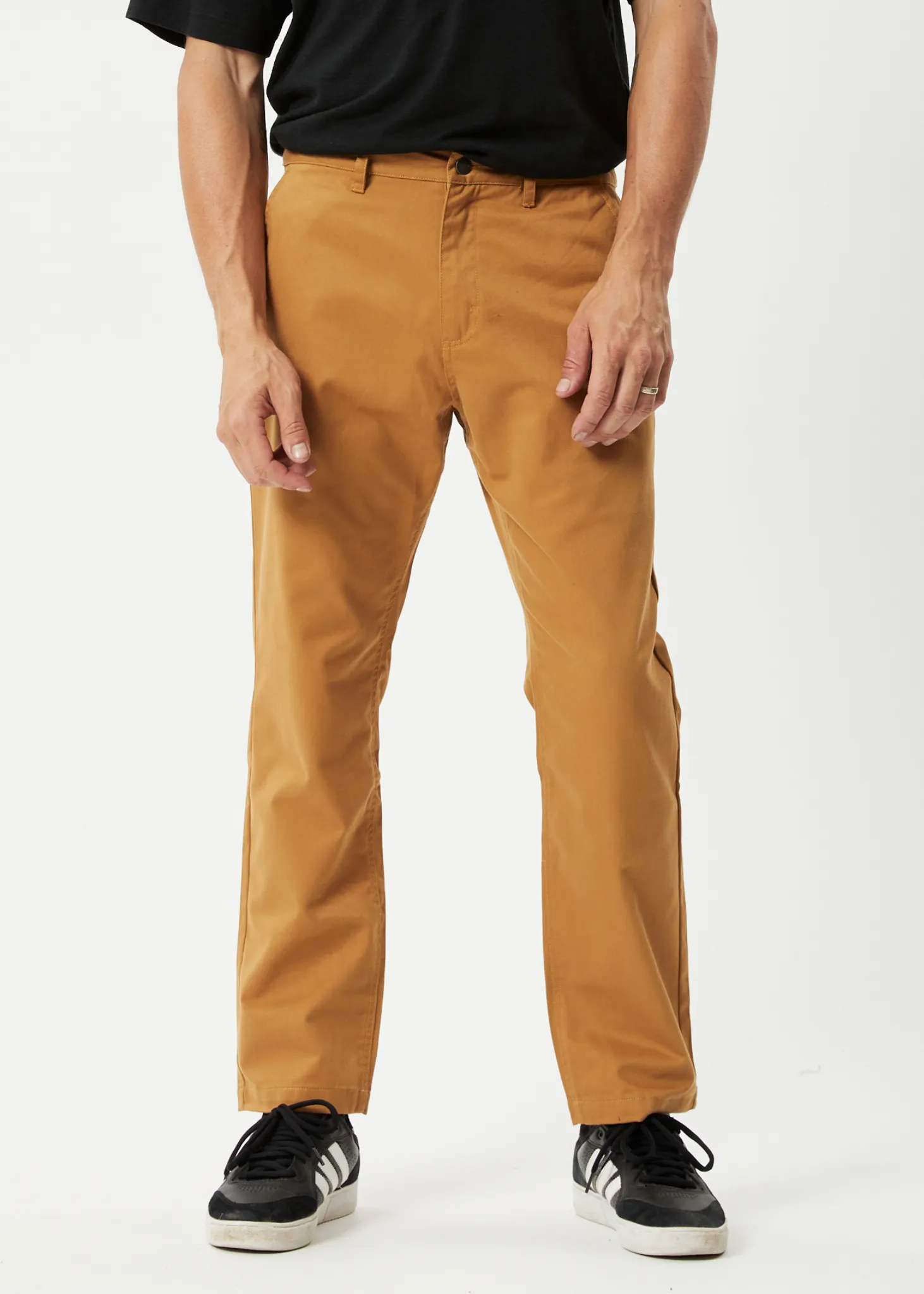 AFENDS Mens Ninety Twos - Relaxed Chino Pants - Chestnut