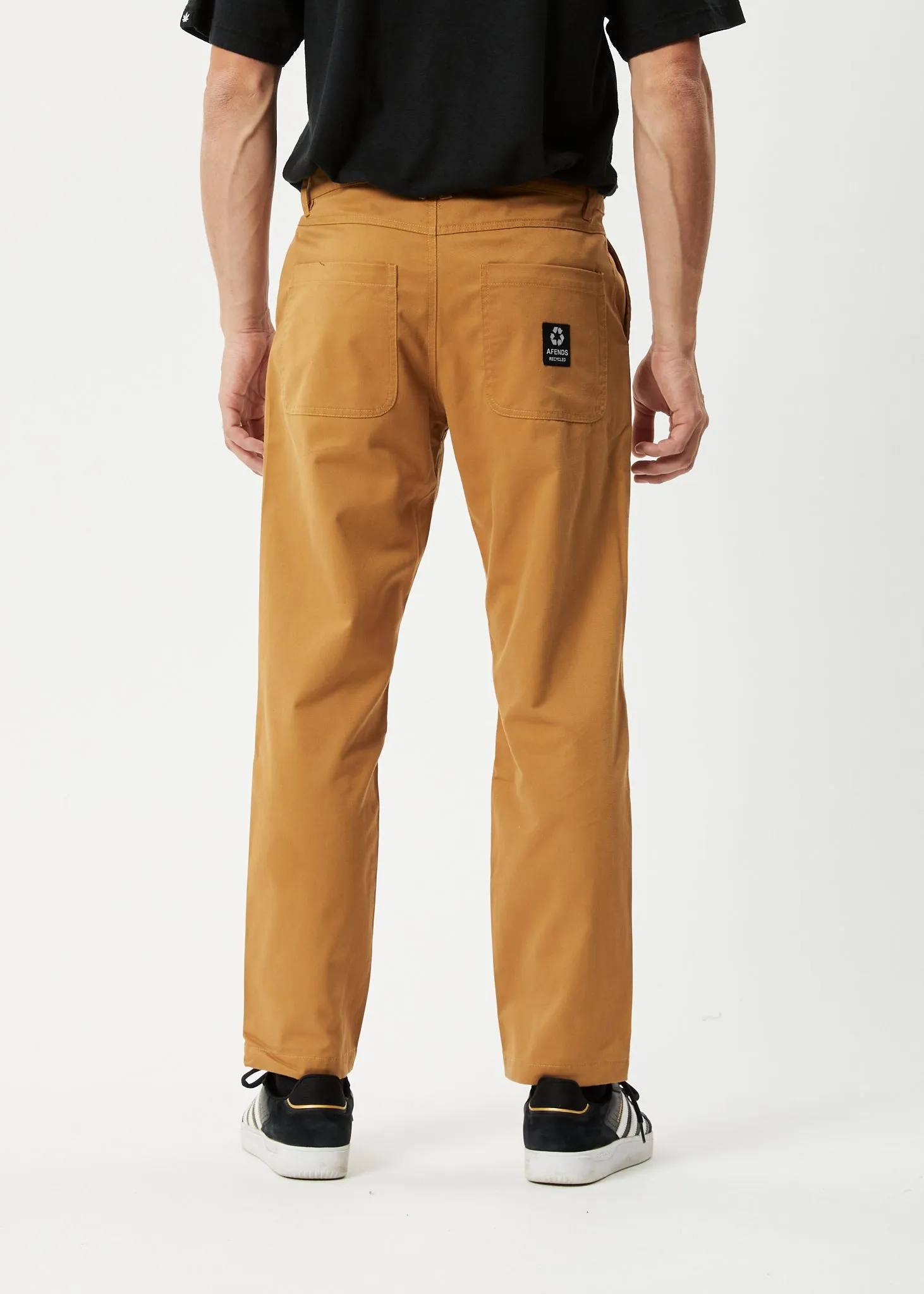 AFENDS Mens Ninety Twos - Relaxed Chino Pants - Chestnut