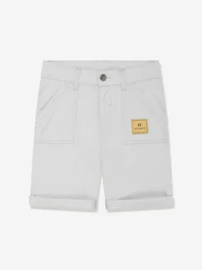 Aigner Boys Logo Badge Poplin Shorts in Grey