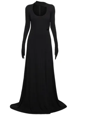 Alessandro Vigilante   Fluid jersey long sleeve long dress 