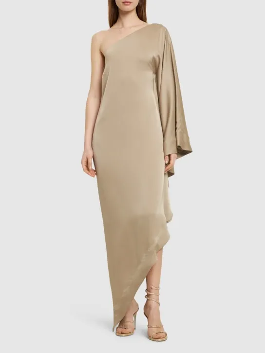 Alexandre Vauthier   One shoulder draped satin long dress 