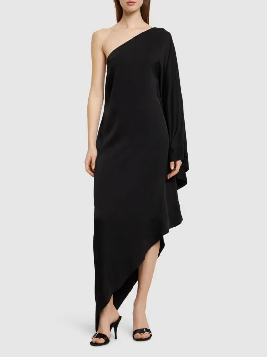 Alexandre Vauthier   One shoulder draped satin long dress 