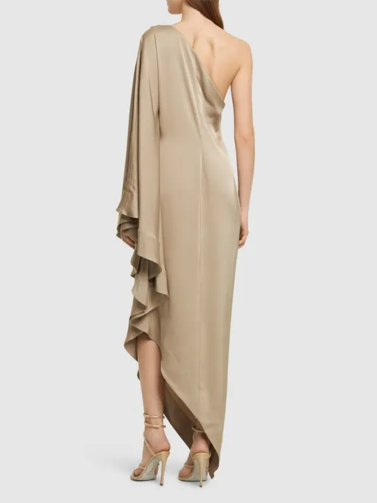 Alexandre Vauthier   One shoulder draped satin long dress 