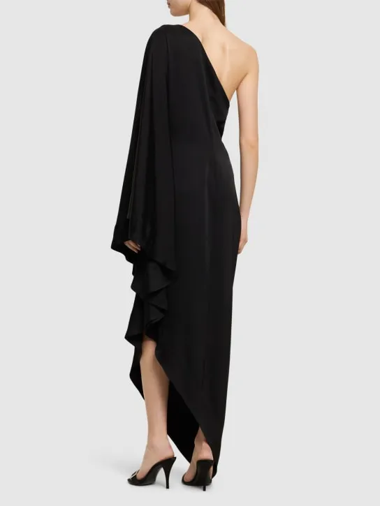 Alexandre Vauthier   One shoulder draped satin long dress 