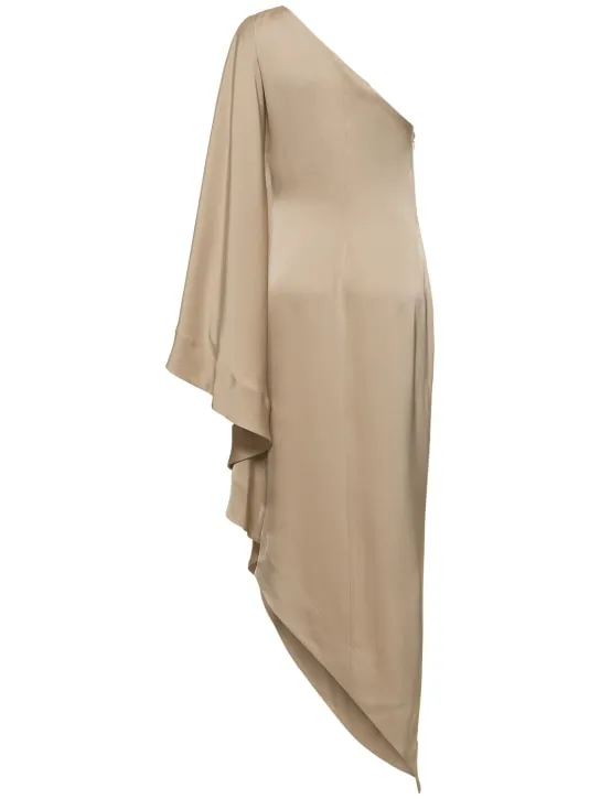 Alexandre Vauthier   One shoulder draped satin long dress 