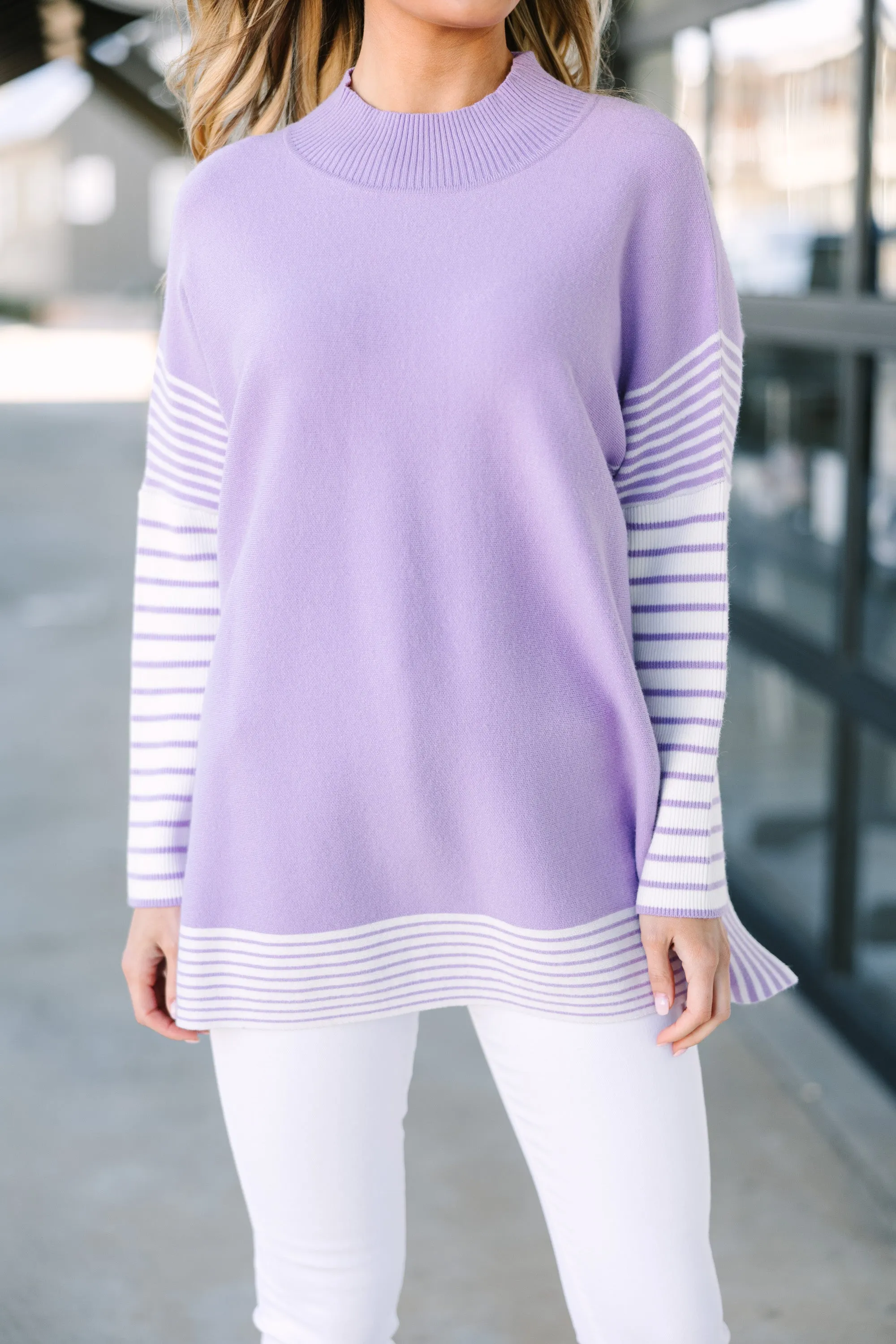 All In Lavender Purple Striped Tunic