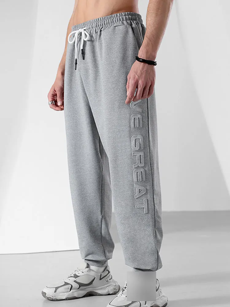 All Matched Letters Straight Loose Fitting Jogger