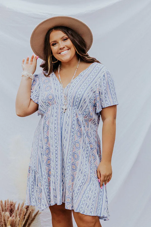 All Of My Love Floral Babydoll Dress In Periwinkle Curves