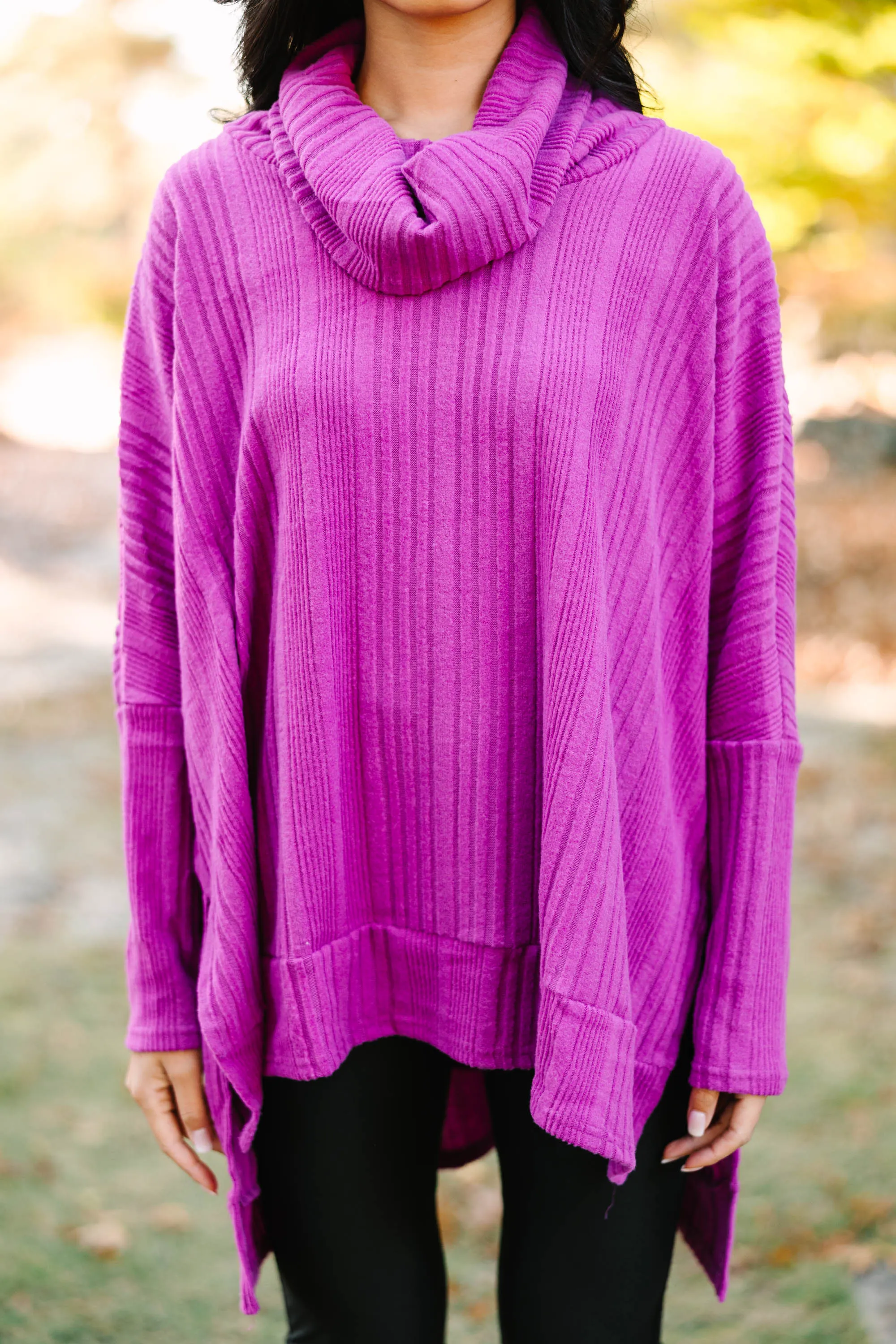 All Worth It Magenta Purple Ribbed Tunic