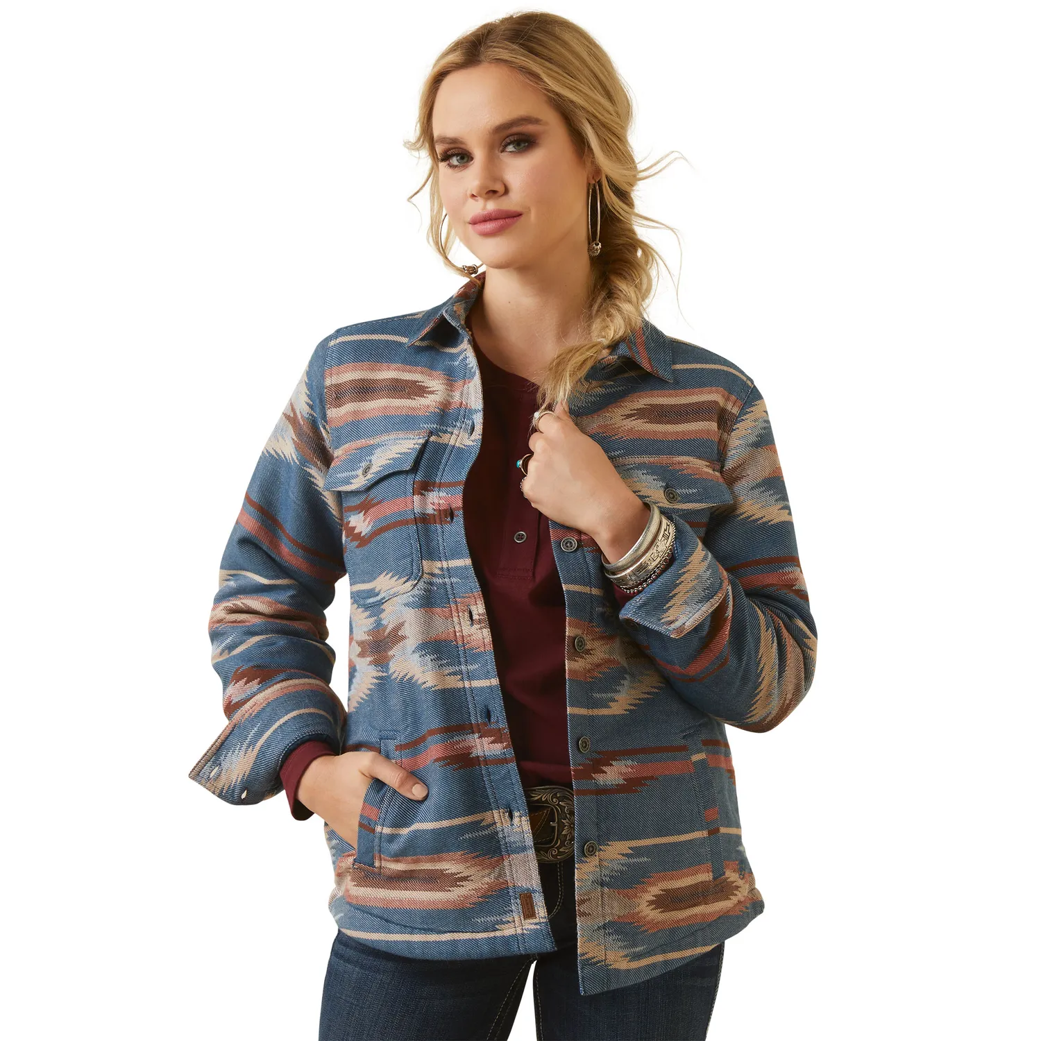 Ariat Womens Chimayo Shirt Jacket Jacobo Chimayo Jacquard