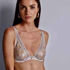 Aubade Magnetic Spell Plunge Triangle Bra 2DN12 in Platinum