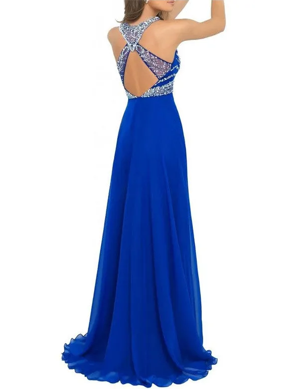 beaded evening Dress,charming Prom Dress,long prom dress,chiffon prom dress,custom evening dress,BD2967