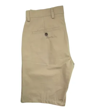 Beige Plain Twill Shorts