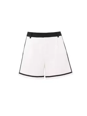 Black and White Small Fragrant Jacquard Knitted High Waist Shorts