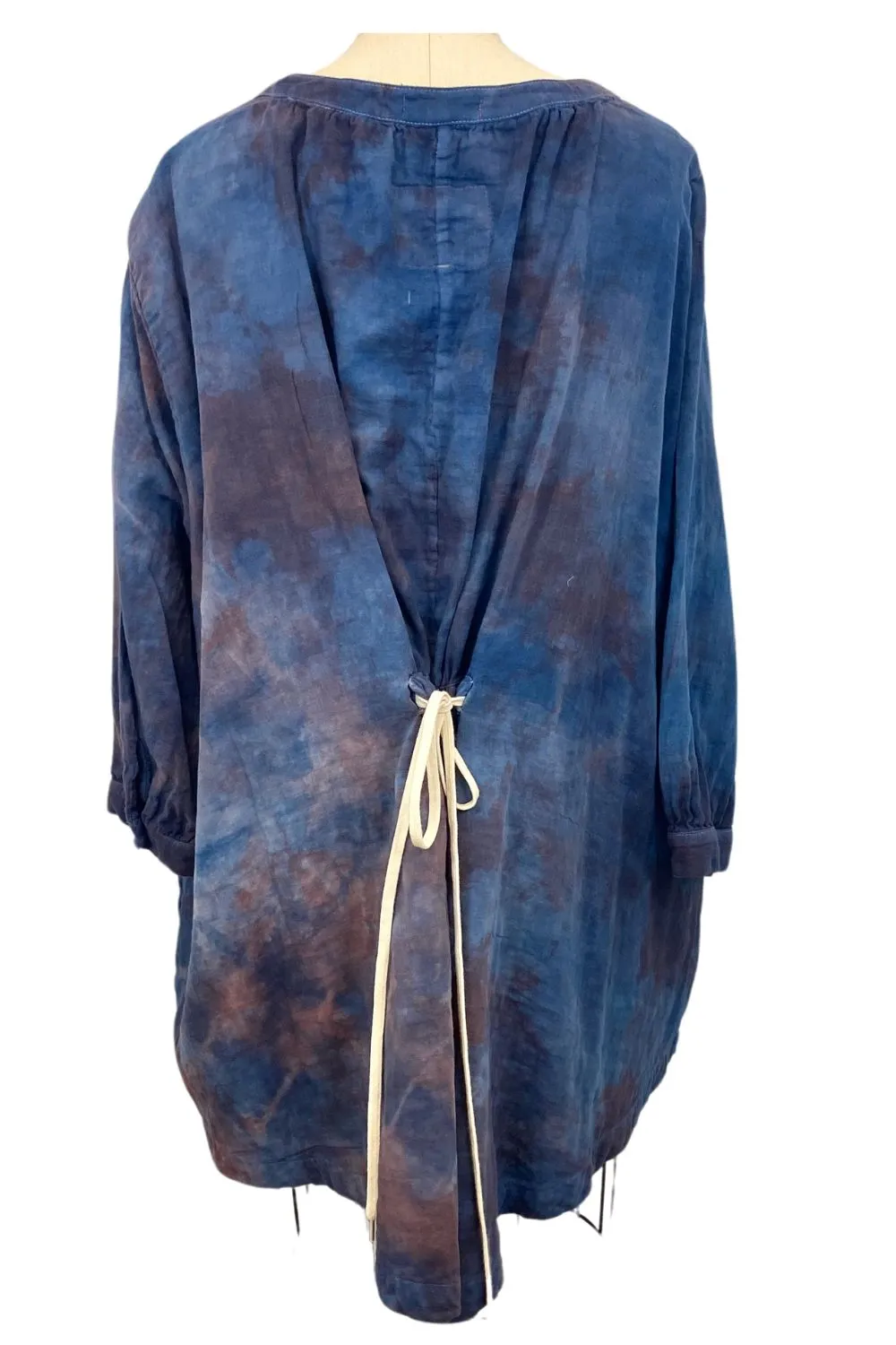 Botanically Dyed Cotton Tunic in Purple Blue