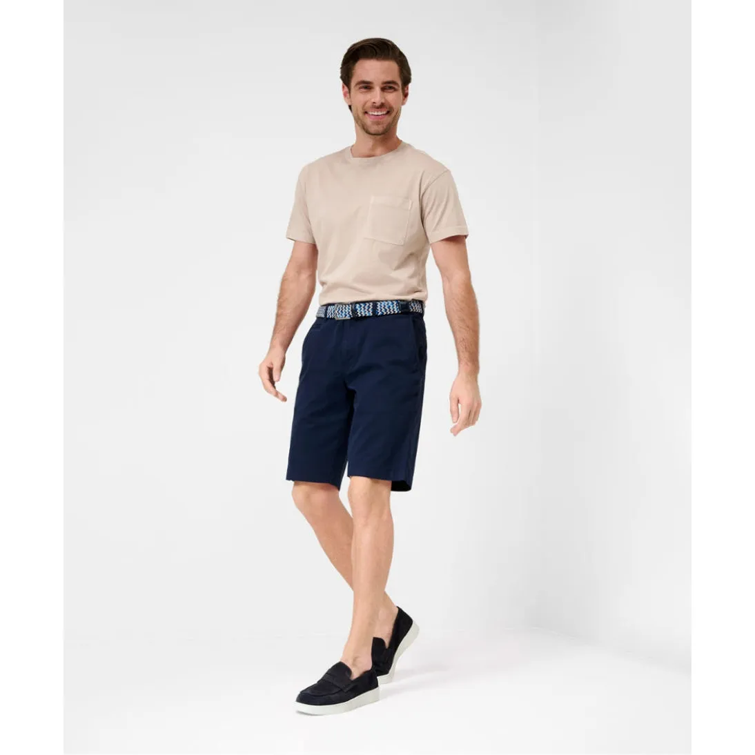 Brax Bari Flex Cotton Stretch Chino Shorts 84-6958 Atlantic Navy