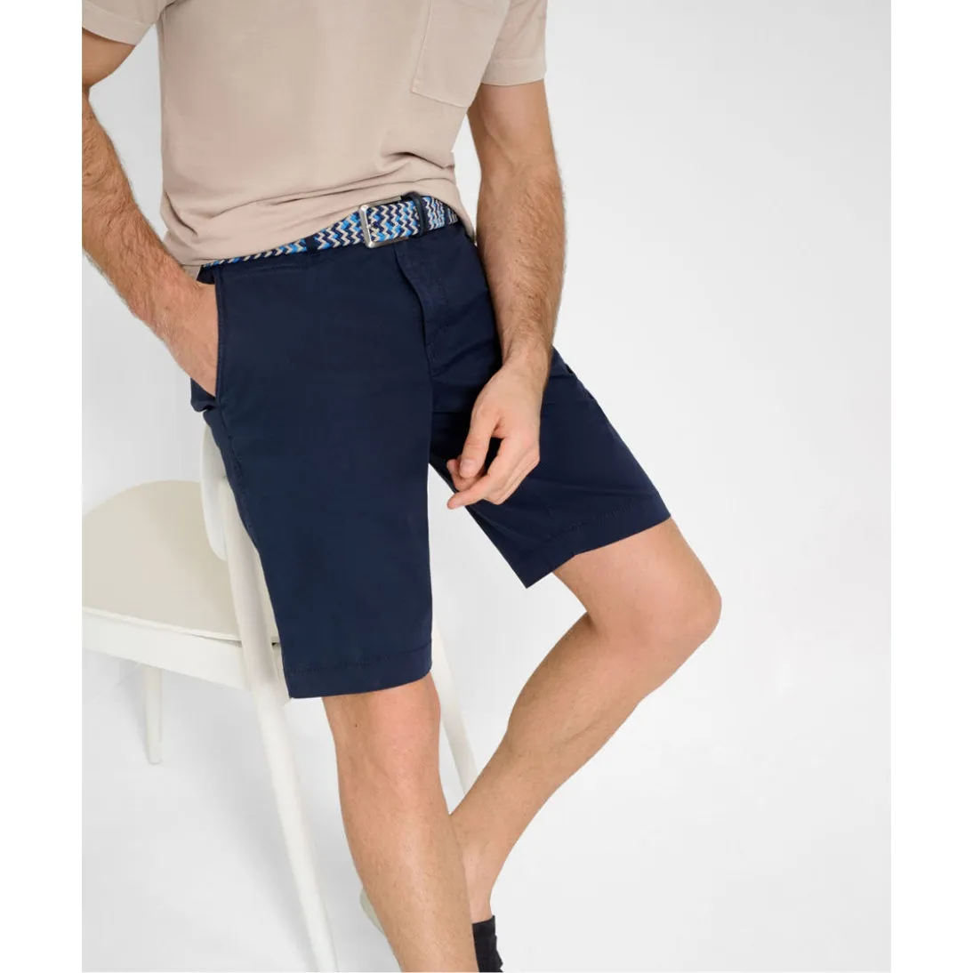 Brax Bari Flex Cotton Stretch Chino Shorts 84-6958 Atlantic Navy