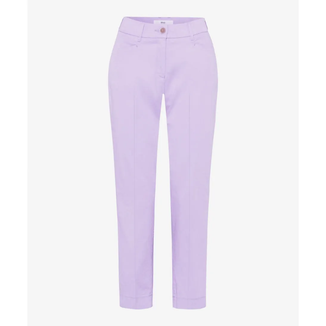 Brax Mara S Regular Fit Stretch Lightweight Satin Cotton Chinos In Pale Lilac 74-1458