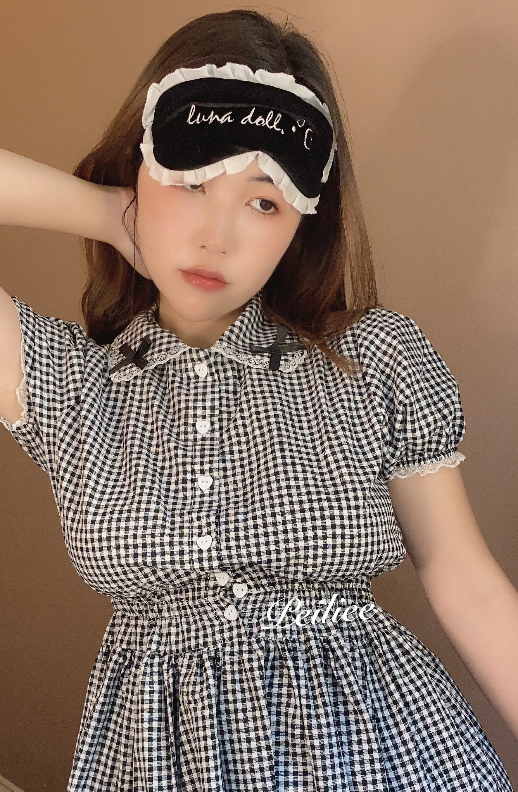 [By Peiliee] Afternoon Tea At Tiffany Gingham Babydoll Mini Dress Lolita 1997 style