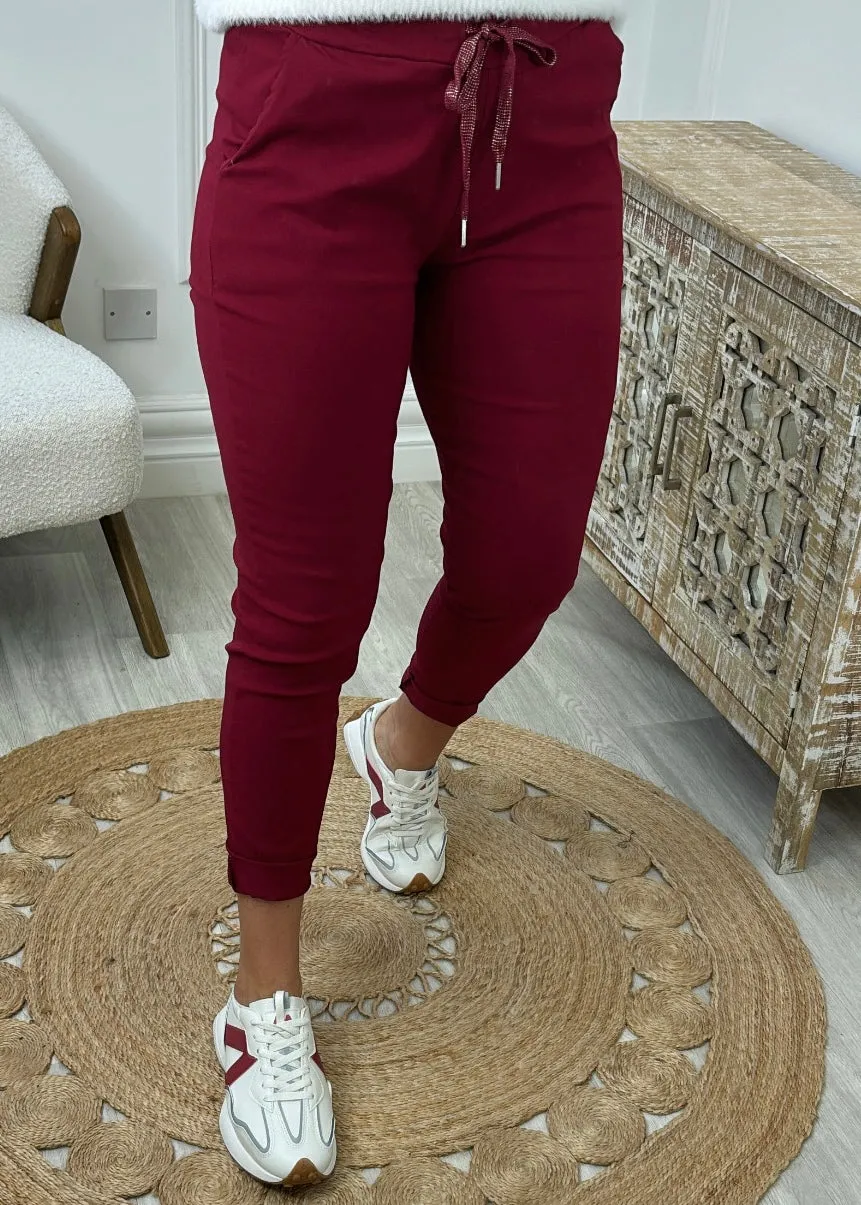 Caroline Wine Chino Joggers