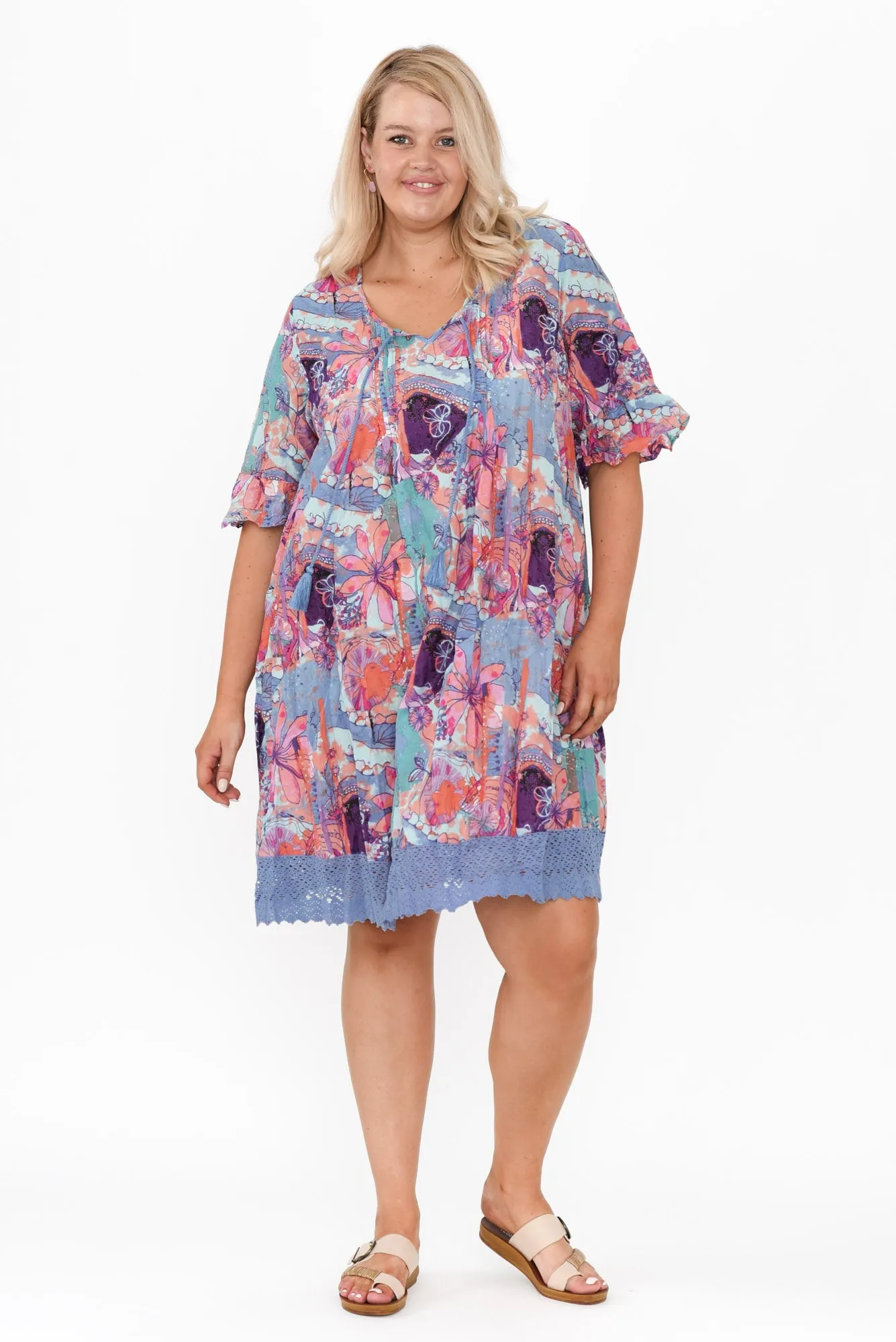 Cayman Purple Paradise Cotton Tunic Dress