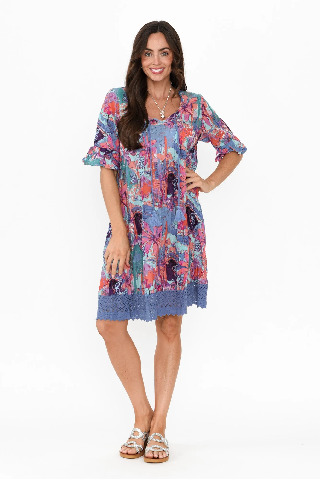 Cayman Purple Paradise Cotton Tunic Dress