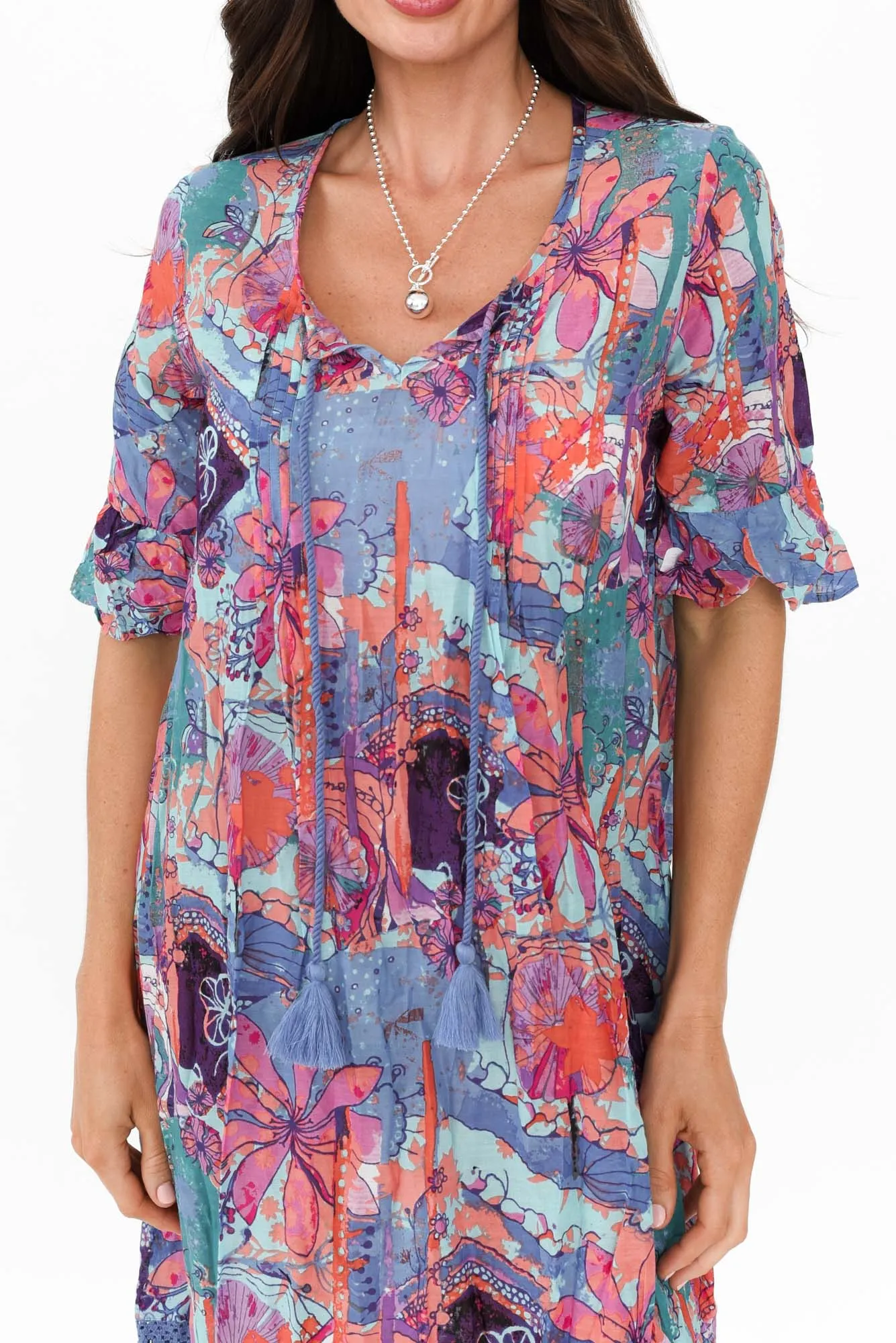 Cayman Purple Paradise Cotton Tunic Dress