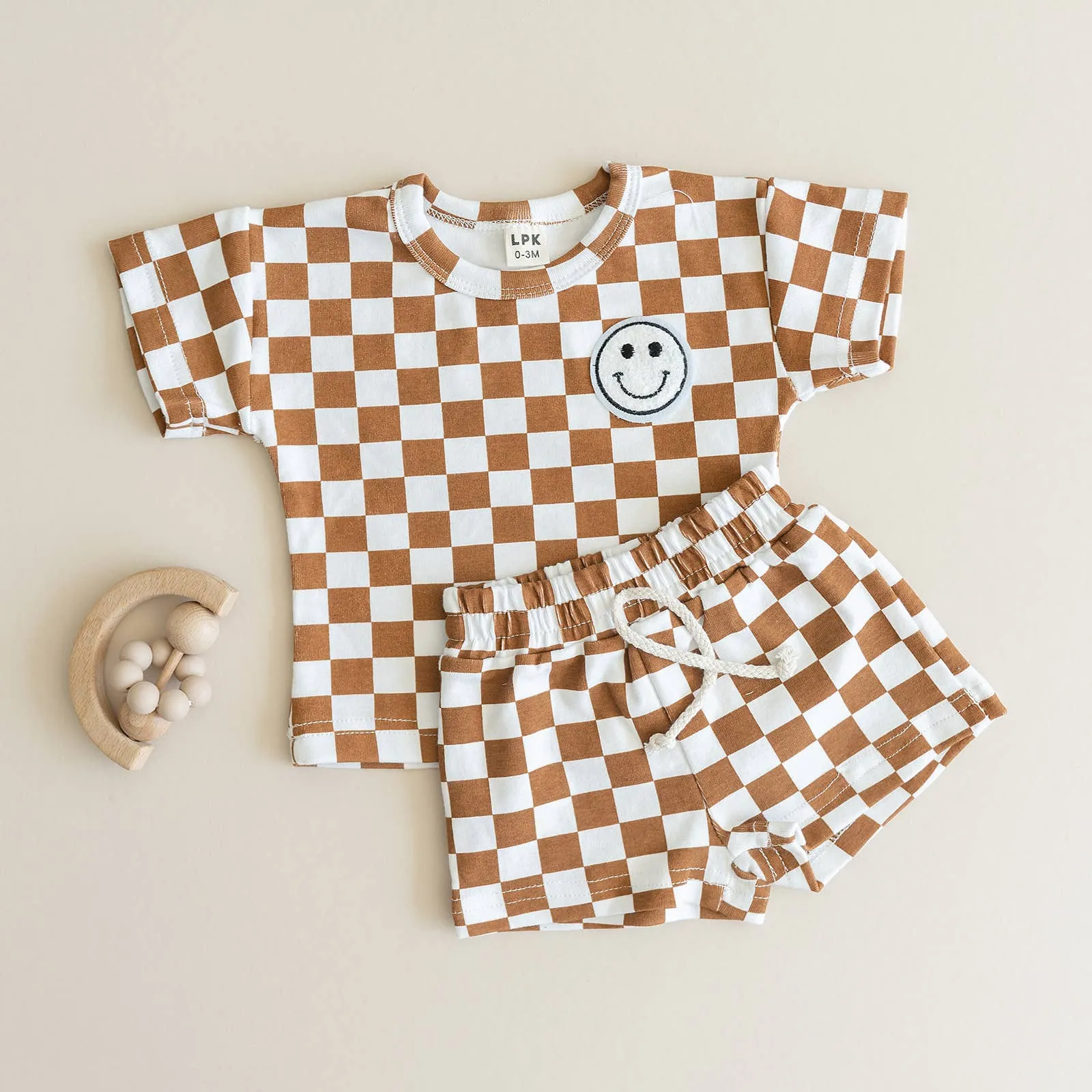 Checkered Smiley Set | Copper