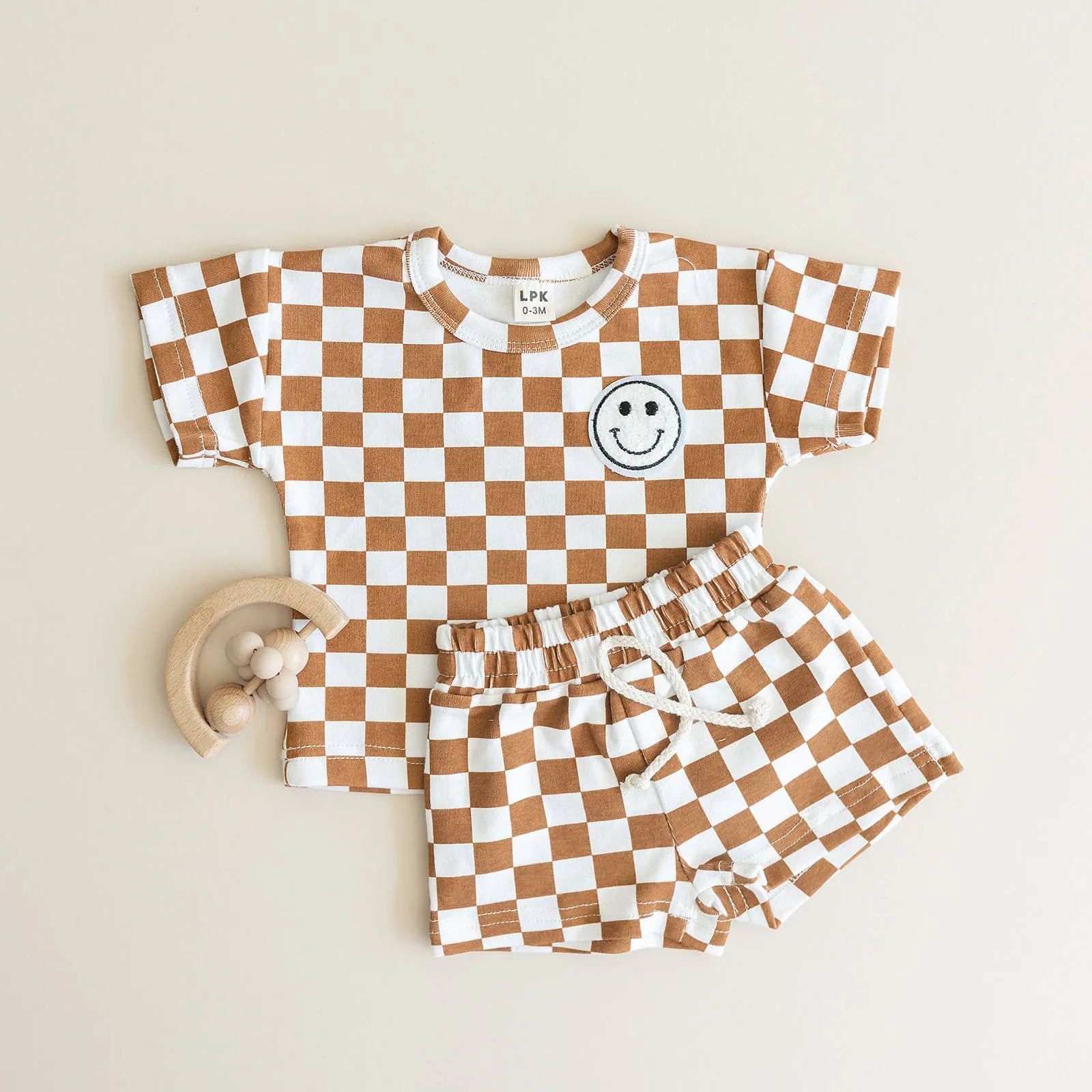 Checkered Smiley Set | Copper