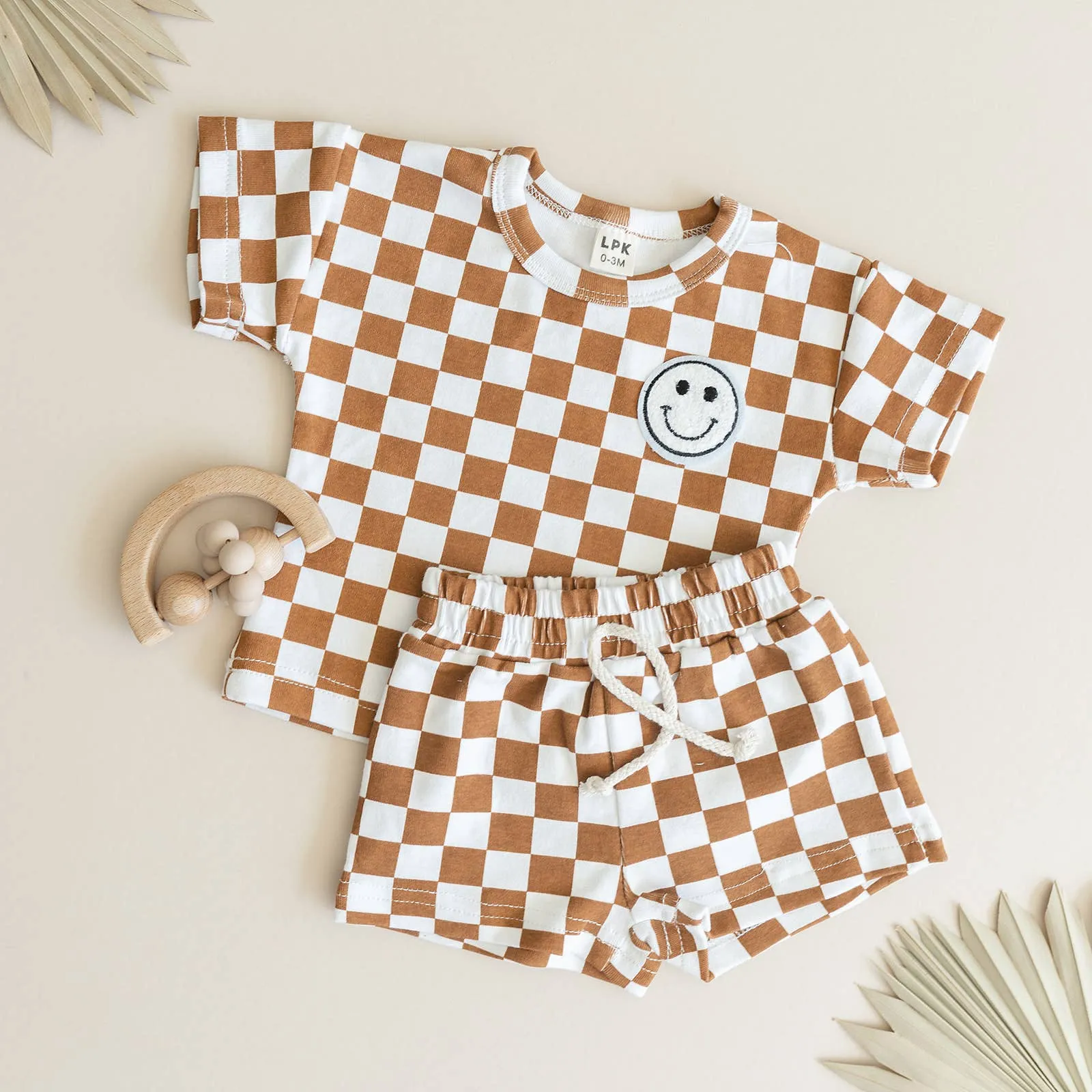 Checkered Smiley Set | Copper