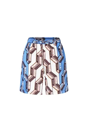 Chinny Shorts - Mix Match Pink and Blue African Ankara Wax Cotton Print