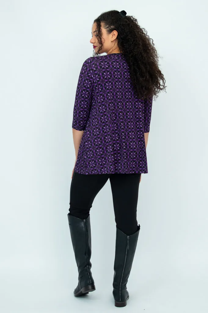 Courage Tunic, Geo Flower, Bamboo - Final Sale