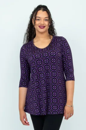 Courage Tunic, Geo Flower, Bamboo - Final Sale