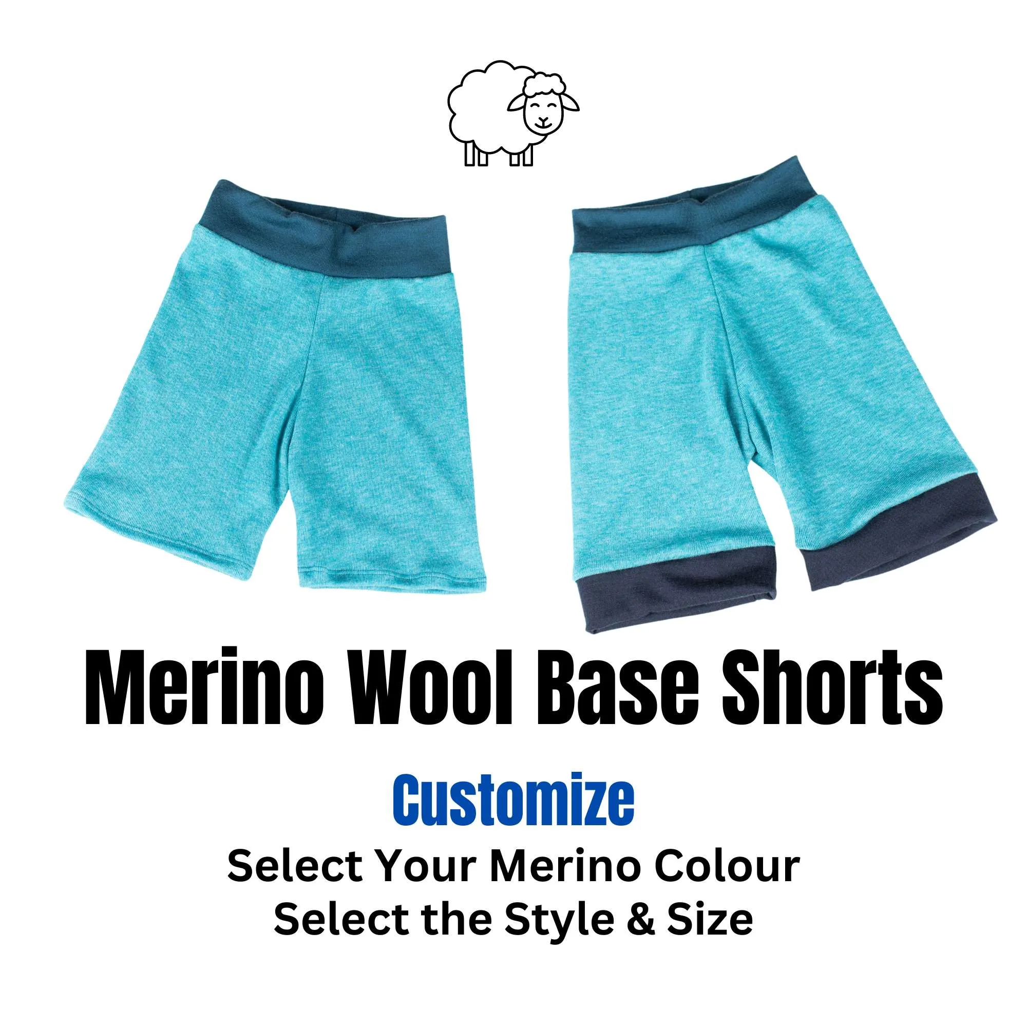 Custom Merino Wool Base Shorts - Grown Ups