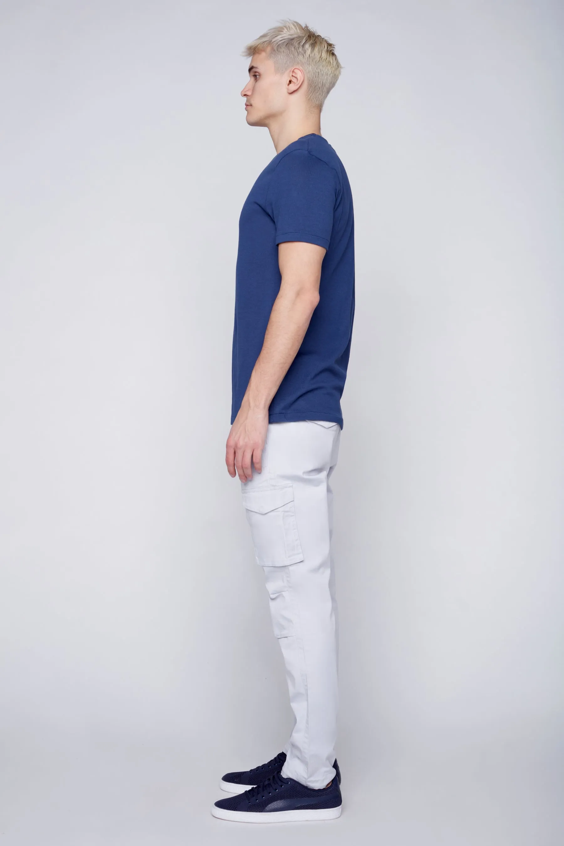 DEAN -  Slim Fit Cargo Chinos (Convertible Joggers) - Frost Blue