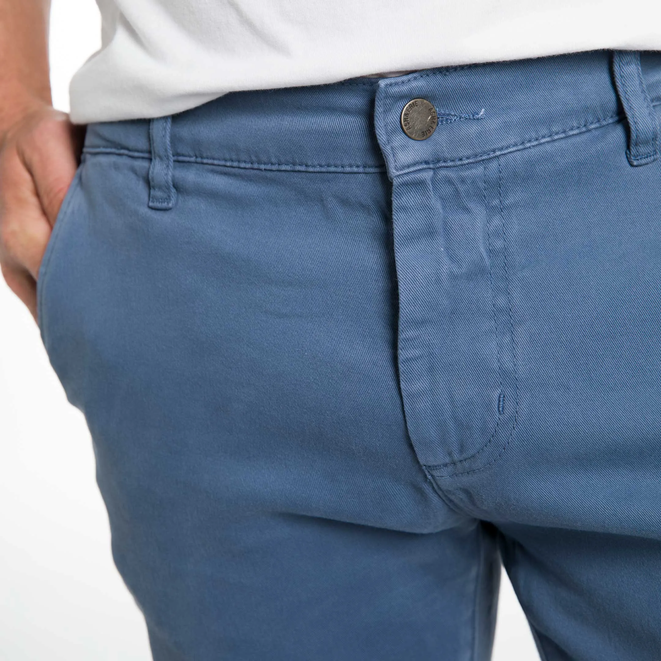 Deep Blue Washed Stretch Chino