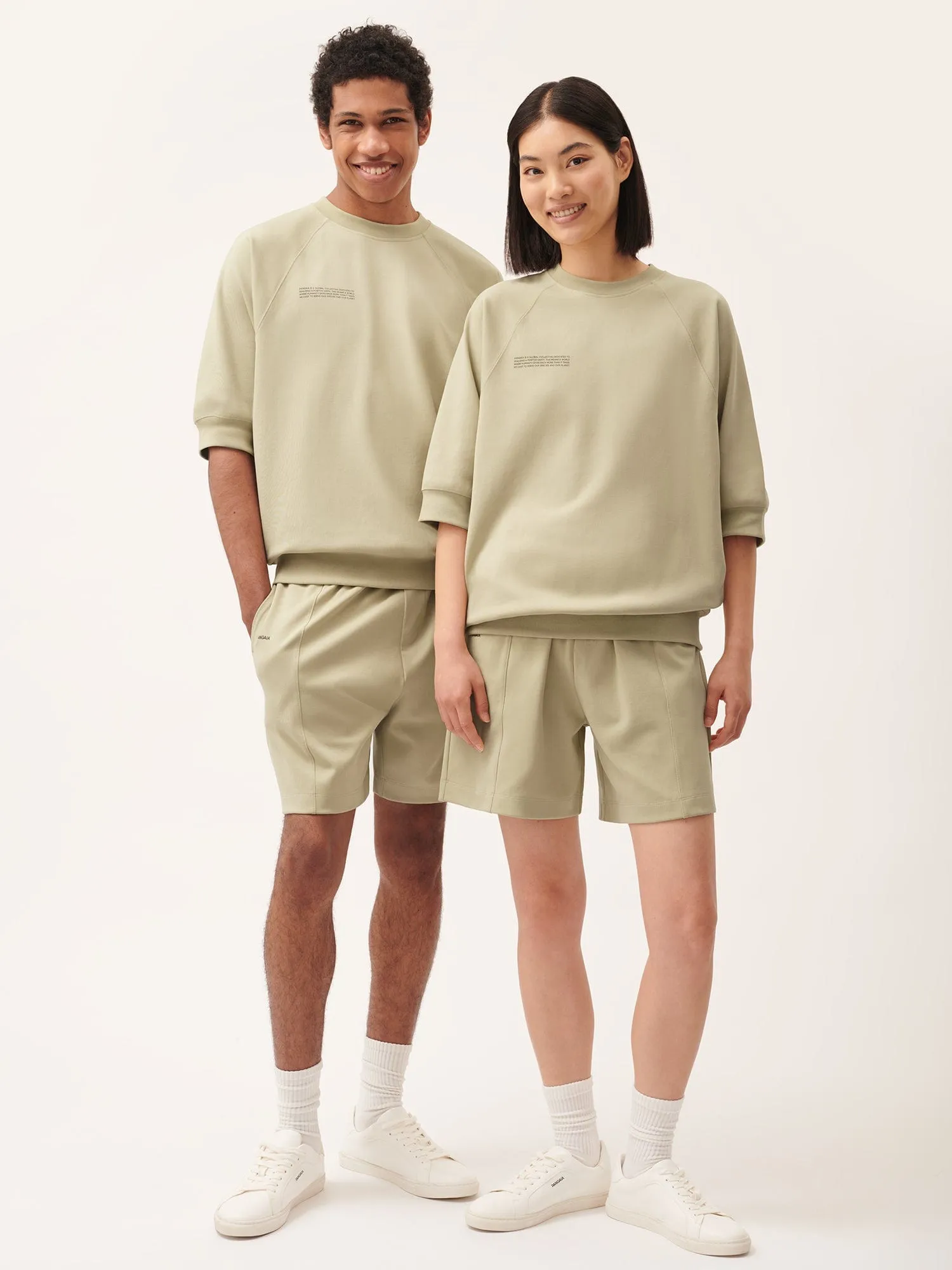 DNA Double Jersey Panelled Shorts—maitake beige