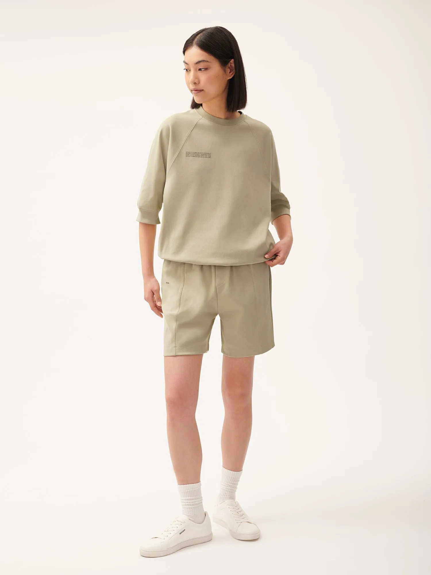 DNA Double Jersey Panelled Shorts—maitake beige