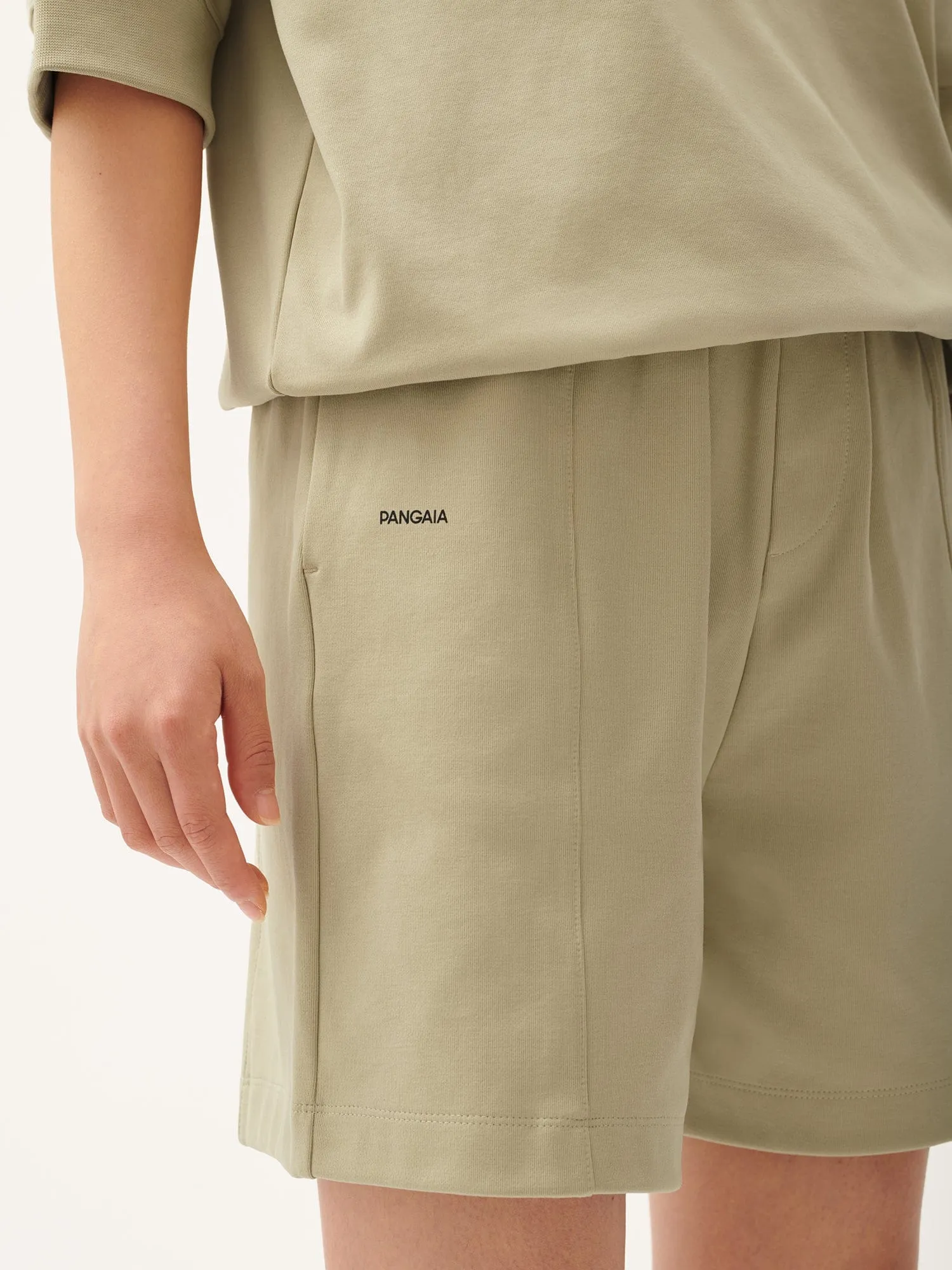 DNA Double Jersey Panelled Shorts—maitake beige