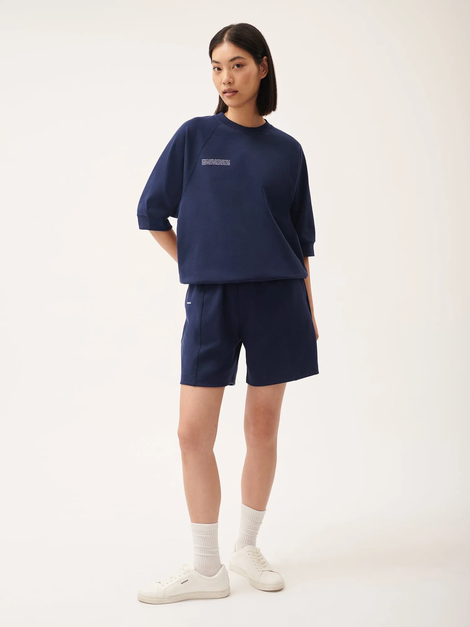 DNA Double Jersey Panelled Shorts—navy