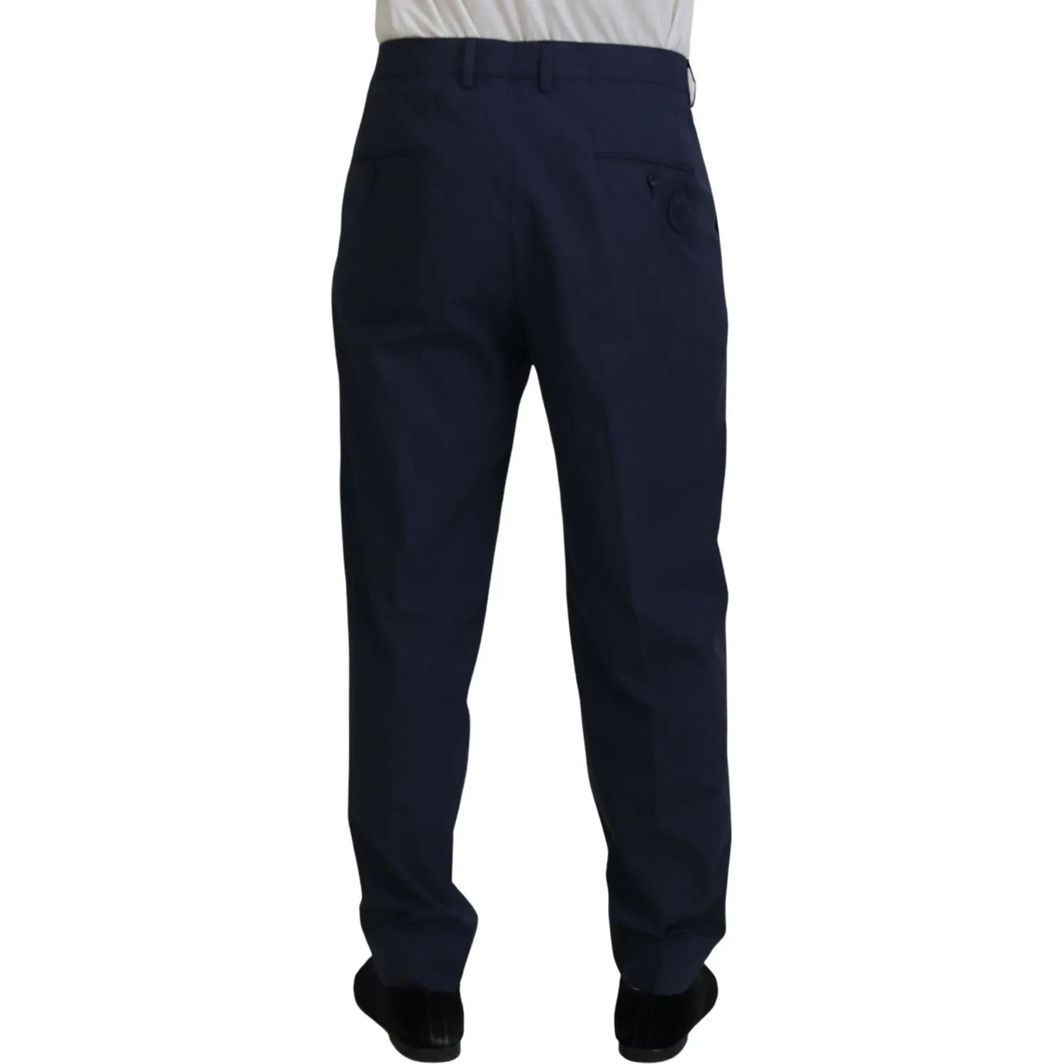 Dolce & Gabbana Elegant Dark Blue Chino Dress Pants