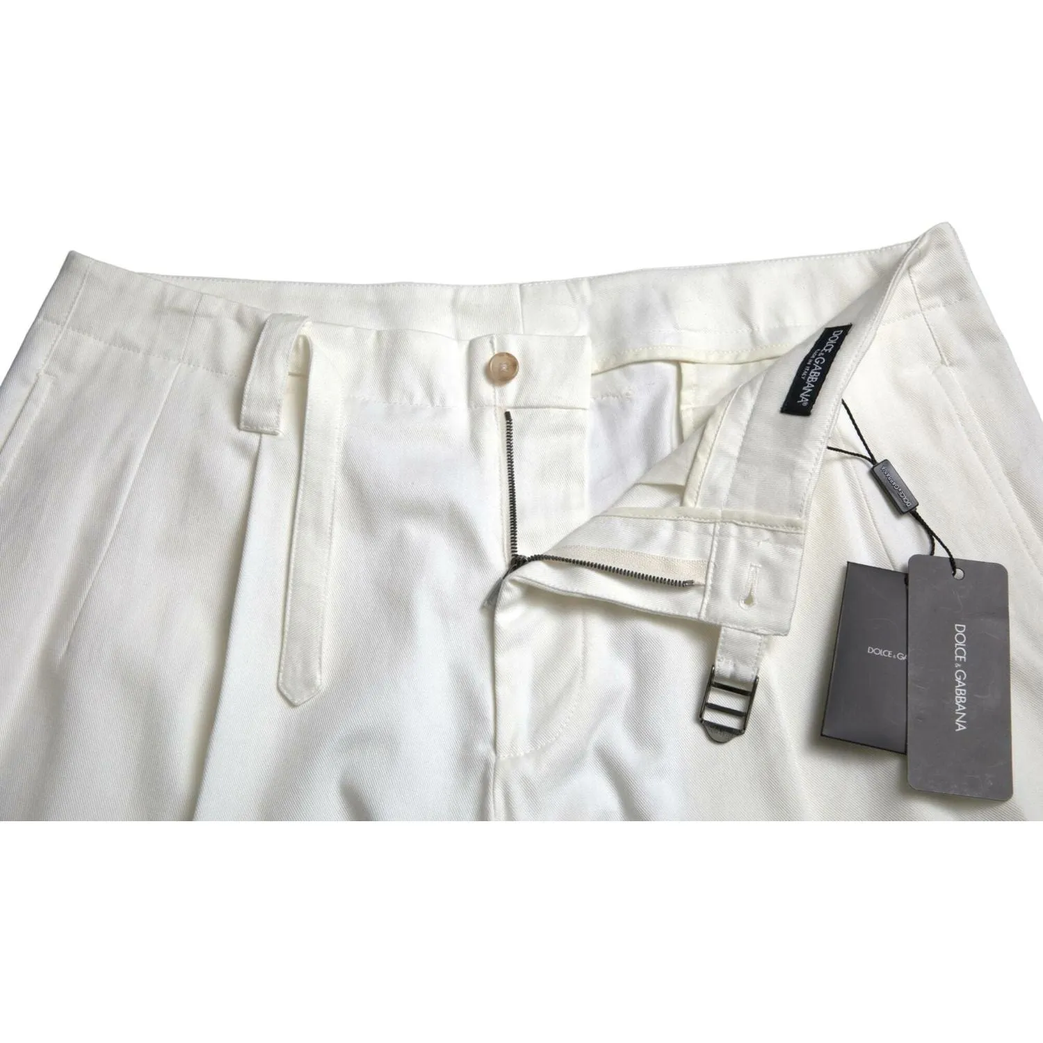 Dolce & Gabbana Elegant White Bermuda Denim Shorts